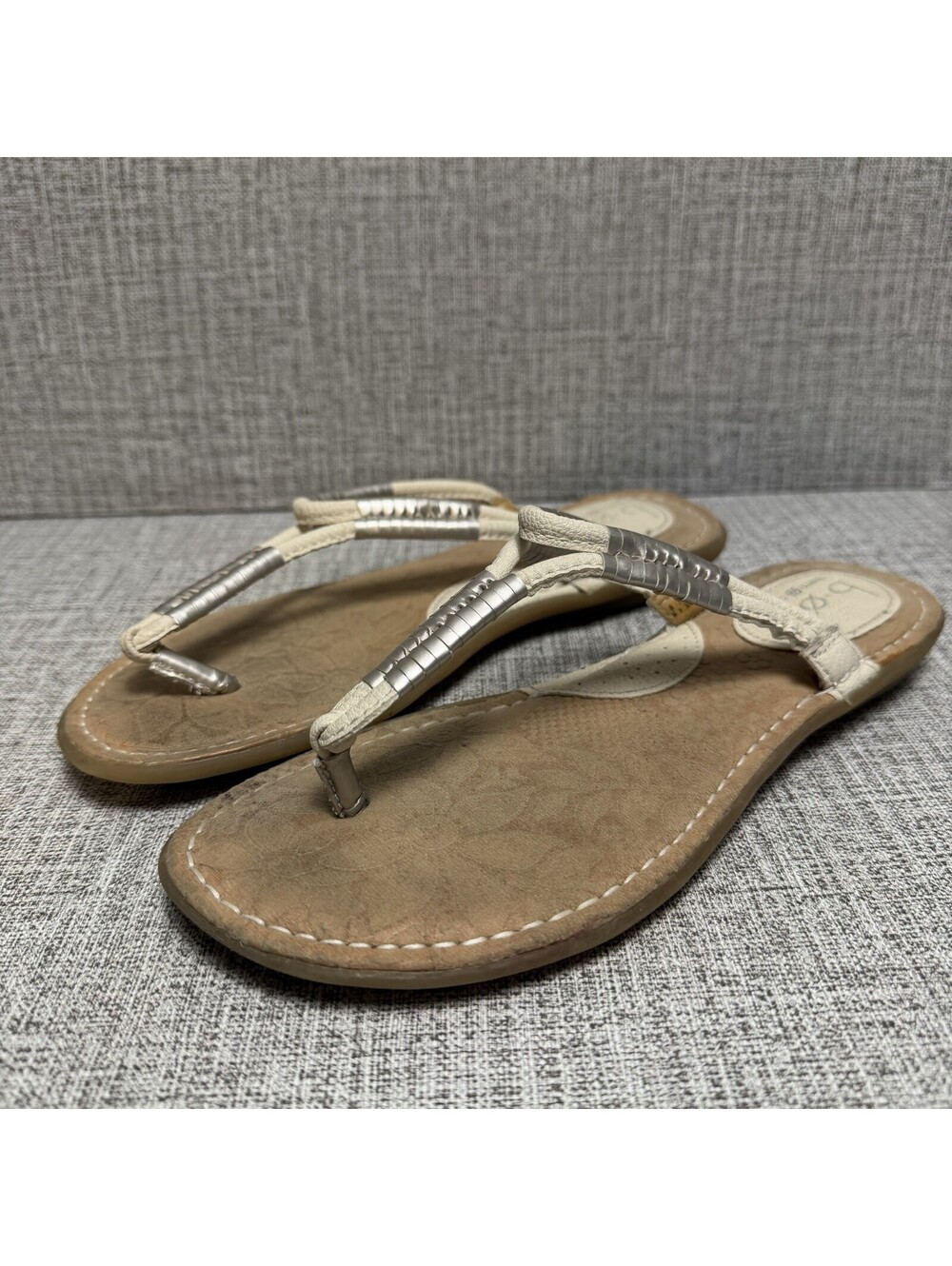 BOC by Born Sandals Women’s Size 6 Tan Metallic Slingback Cushioned Comfort